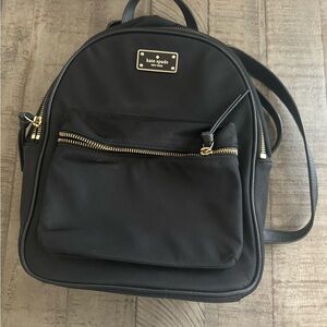 Kate Spade black nylon backpack